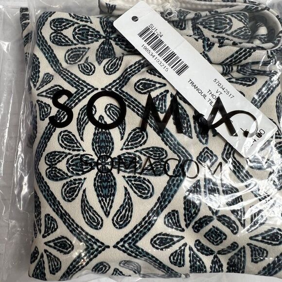 Soma Thong, Vanishing Tummy High Waist Thong Geometric Tile Blue Size Large - Picture 7 of 7